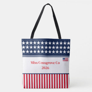 Stars & stripes Pageant Titel Boodschappentas Tote Bag