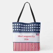 Stars & stripes Pageant Titel Boodschappentas Tote Bag (Achterkant)