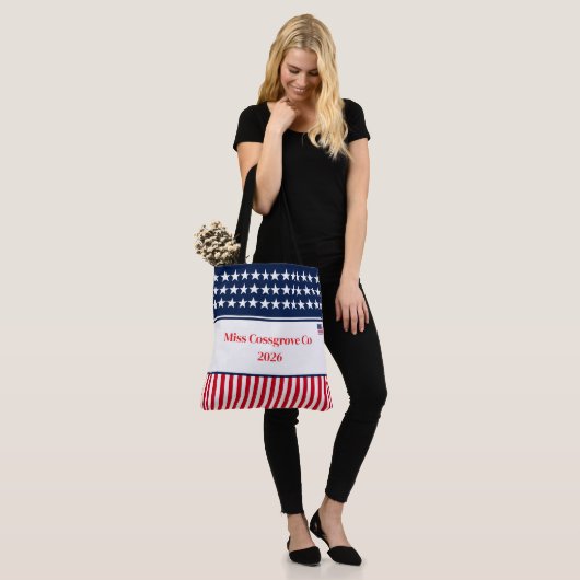 Stars & stripes Pageant Titel Boodschappentas Tote Bag (Op model)
