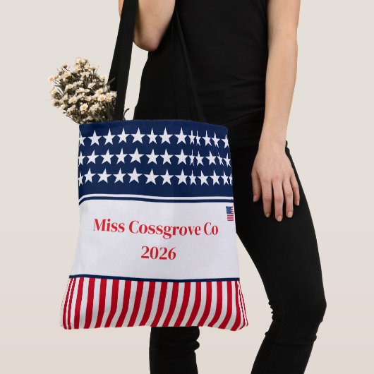 Stars & stripes Pageant Titel Boodschappentas Tote Bag (Dichtbij)