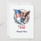 Stars & Stripes Patriotic Boy Verjaardag Bedankt (Voorkant)