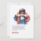 Stars & Stripes Patriotic Boy Verjaardag Bedankt (Achterkant)