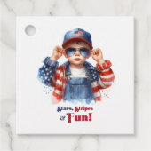 Stars & Stripes Patriotic Boy Verjaardag Bedankt Bedankjes Labels (Voorkant)