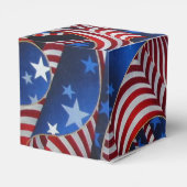 Stars & Stripes Patriotic Curls Heart Favor Box Bedankdoosjes (Achterkant)