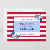 Stars Stripes Patriotic Veteran Service Hartelijk  Briefkaart (Voorkant / Achterkant)