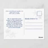 Stars Stripes Patriotic Veteran Service Hartelijk  Briefkaart (Achterkant)