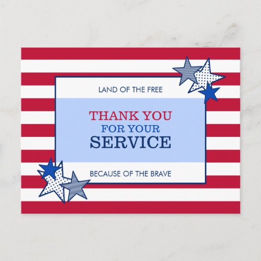 Stars Stripes Patriotic Veteran Service Hartelijk  Briefkaart (Voorkant)