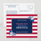 Stars Stripes Patriotic Veteran Service Hartelijk  Briefkaart (Voorkant / Achterkant)