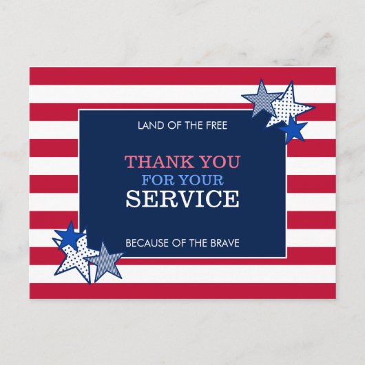 Stars Stripes Patriotic Veteran Service Hartelijk  Briefkaart (Voorkant)