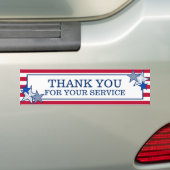 Stars Stripes Patriotic Veteran Service Hartelijk  Bumpersticker (Op auto)