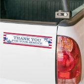 Stars Stripes Patriotic Veteran Service Hartelijk  Bumpersticker (Op Truck)