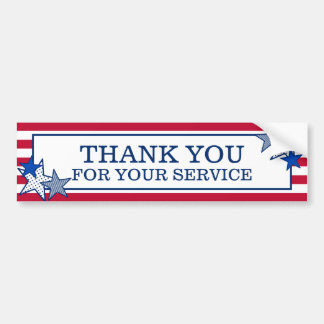 Stars Stripes Patriotic Veteran Service Hartelijk  Bumpersticker
