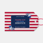 Stars Stripes Patriotic Veteran Service Hartelijk  Cadeaulabel (Voorkant (Horizontaal))