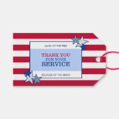 Stars Stripes Patriotic Veteran Service Hartelijk  Cadeaulabel (Voorkant (Horizontaal))