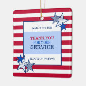 Stars Stripes Patriotic Veteran Service Hartelijk  Keramisch Ornament (Links)