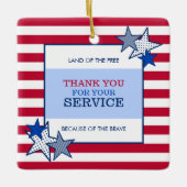 Stars Stripes Patriotic Veteran Service Hartelijk  Keramisch Ornament (Voorkant)