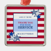 Stars Stripes Patriotic Veteran Service Hartelijk  Metalen Ornament (Voorkant)