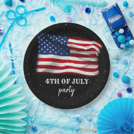 Stars Stripes Patriottic American Flag 4 juli Papieren Bordje (Feest)