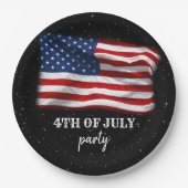 Stars Stripes Patriottic American Flag 4 juli Papieren Bordje (Voorkant)