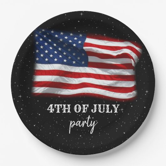 Stars Stripes Patriottic American Flag 4 juli Papieren Bordje (Voorkant)