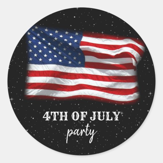 Stars Stripes Patriottic American Flag 4 juli Ronde Sticker (Voorkant)