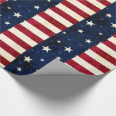 Stars & Stripes Patriottic Pattern Cadeaupapier (Hoek)