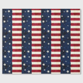 Stars & Stripes Patriottic Pattern Cadeaupapier (Vlak)