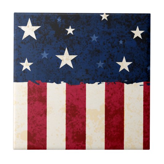 Stars & Stripes Patriottic Tegeltje (Voorkant)