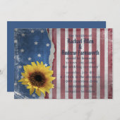 Stars & Stripes Patriottic Wedding Invitations Kaart (Voorkant / Achterkant)