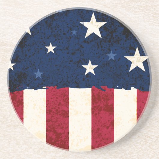 Stars & Stripes Patriottic Zandsteen Onderzetter (Voorkant)