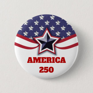Stars Stripes Patriottisch Amerika 250 Design Ronde Button 5,7 Cm