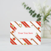 Stars & Stripes Pattern goud rood+ je ideeën Briefkaart (Staand voorkant)