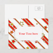 Stars & Stripes Pattern goud rood+ je ideeën Briefkaart (Voorkant / Achterkant)