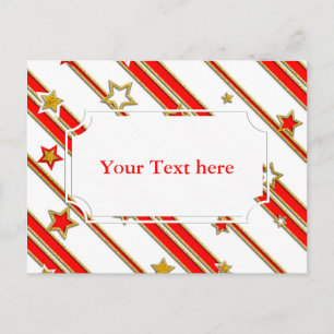 Stars & Stripes Pattern goud rood+ je ideeën Briefkaart