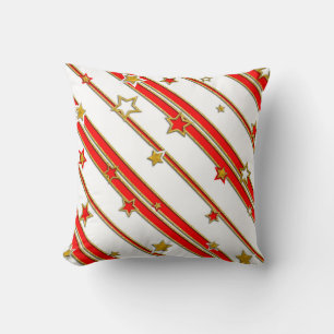 Stars & Stripes Pattern goud rood+ je ideeën Kussen