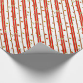 Stars & Stripes Pattern goud rood + jouw ideeën Cadeaupapier (Hoek)
