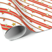 Stars & Stripes Pattern goud rood + jouw ideeën Cadeaupapier (Rol Hoek)