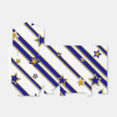 Stars & Stripes Pattern goudblauw + uw ideeën Bedankdoosjes (Uitgevouwen)