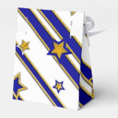 Stars & Stripes Pattern goudblauw + uw ideeën Bedankdoosjes (Achterkant)