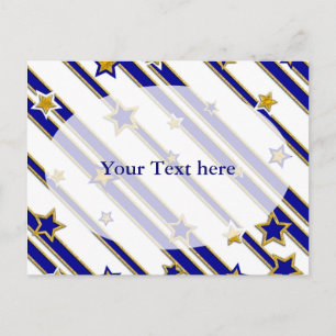 Stars & Stripes Pattern goudblauw + uw ideeën Briefkaart
