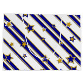 Stars & Stripes Pattern goudblauw + uw ideeën Large Cadeautasje (Achterkant)
