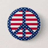 Stars & Stripes Peace Symbol Button (Voorkant)