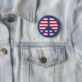 Stars & Stripes Peace Symbol Button (In situ)
