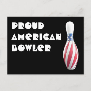 Stars & Stripes Pin - Proud American Bowler Briefkaart