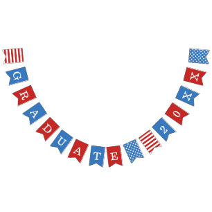 Stars & Stripes Red White Blue Afstuderen Vlaggetjes