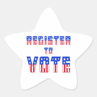 Stars & Stripes Registreer om te stemmen Ster Sticker