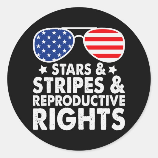 Stars Stripes Reproductive Rights Ronde Sticker (Voorkant)