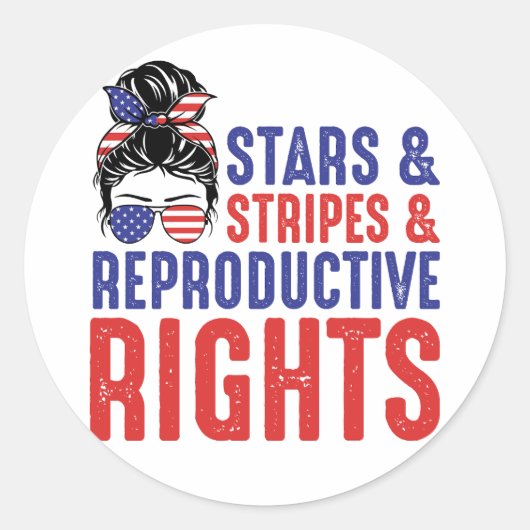 Stars Stripes Reproductive Rights Ronde Sticker (Voorkant)