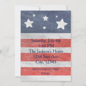 Stars & Stripes Rood Wit Blauw 4 juli uitnodiging (Achterkant)