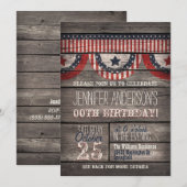 Stars & Stripes, rustieke volwassen tienerverjaard Kaart (Voorkant / Achterkant)